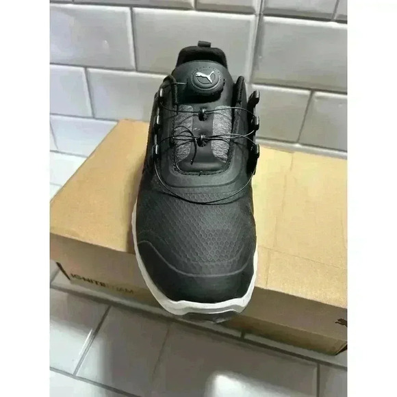 Puma Ignite Pwrcage Jrs Golf Shoes Black And Silver Waterproof 7C Juniors - Picture 10 of 14